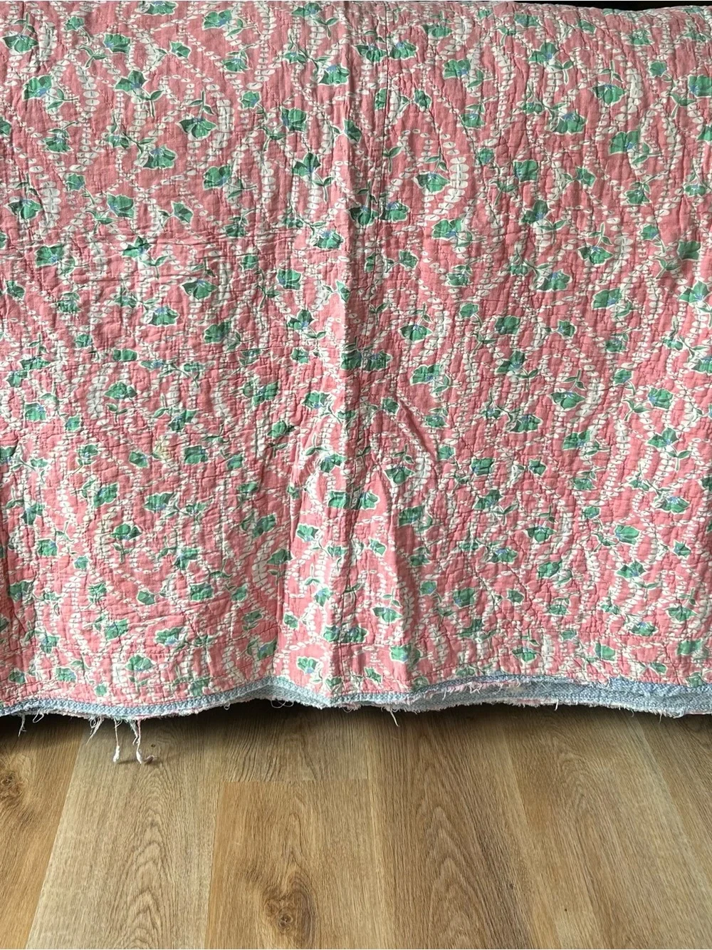 Vintage Handmade Grandmother’s Flower Garden Quilt